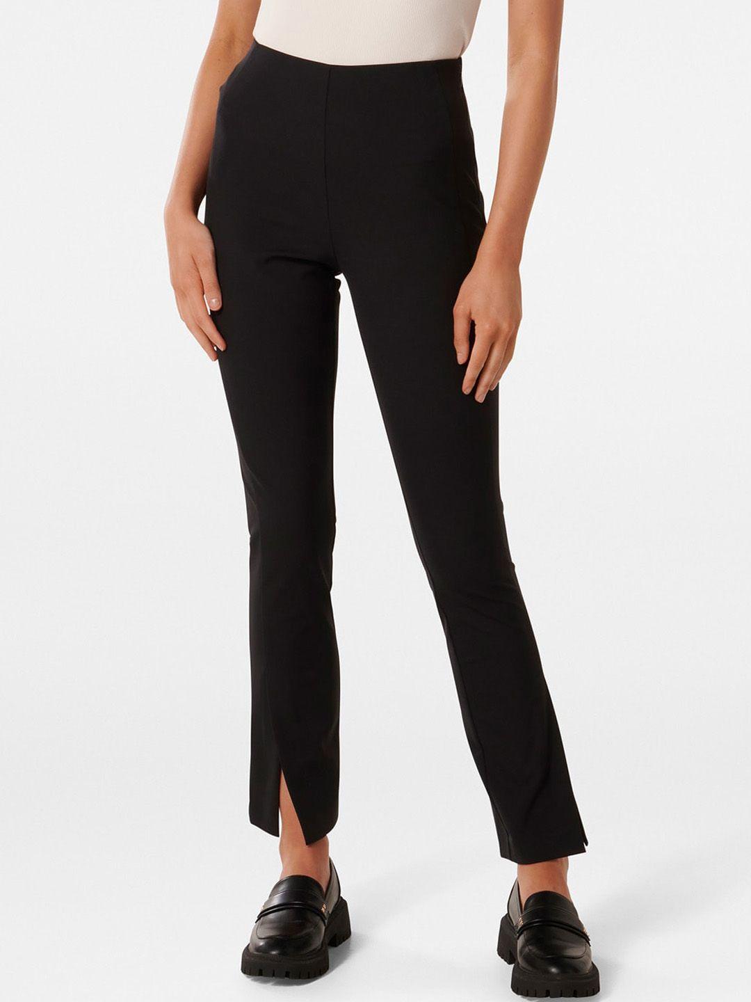 forever new women slim fit high-rise trousers