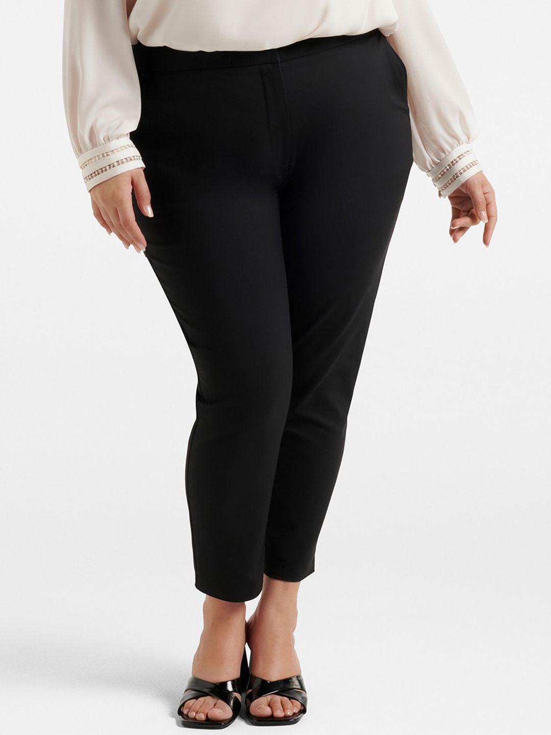 forever new women slim fit high-rise trousers