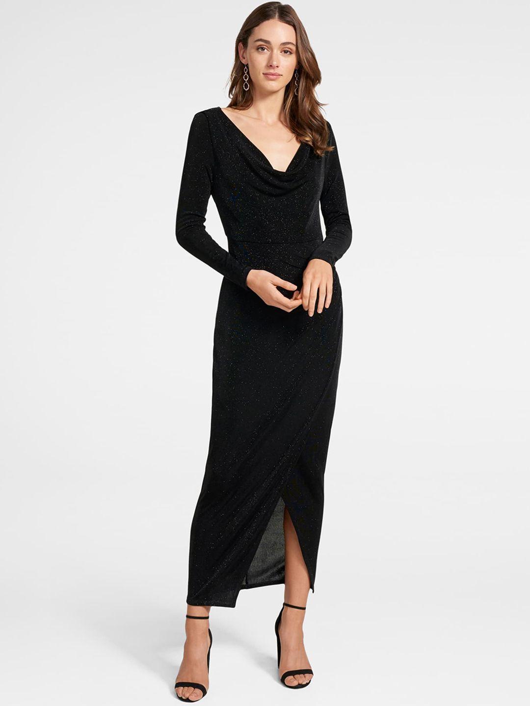 forever new women solid black maxi dress