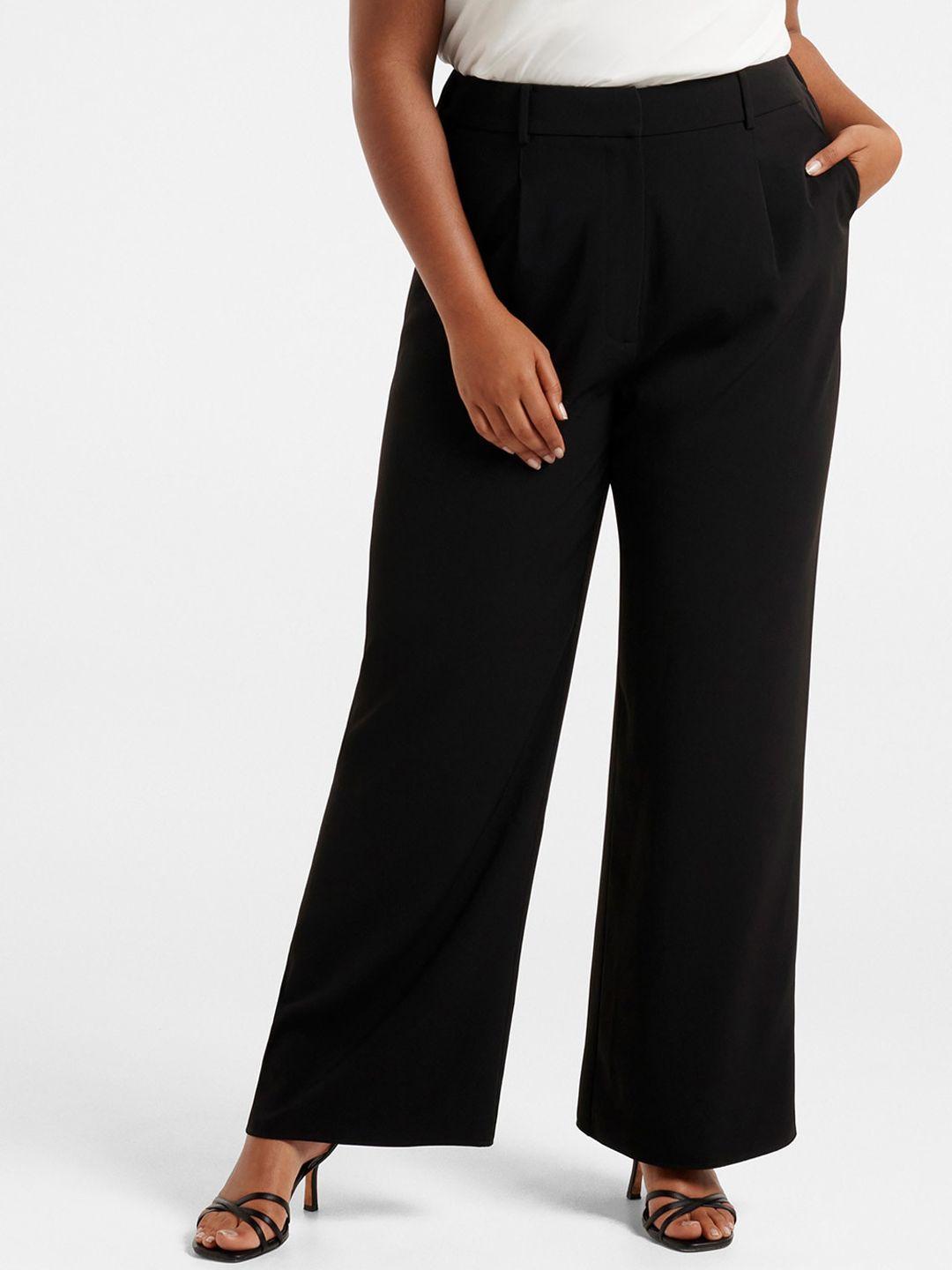 forever new women straight fit high-rise pleated trousers