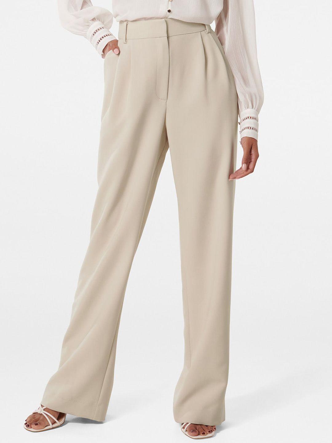 forever new women straight fit high-rise trousers