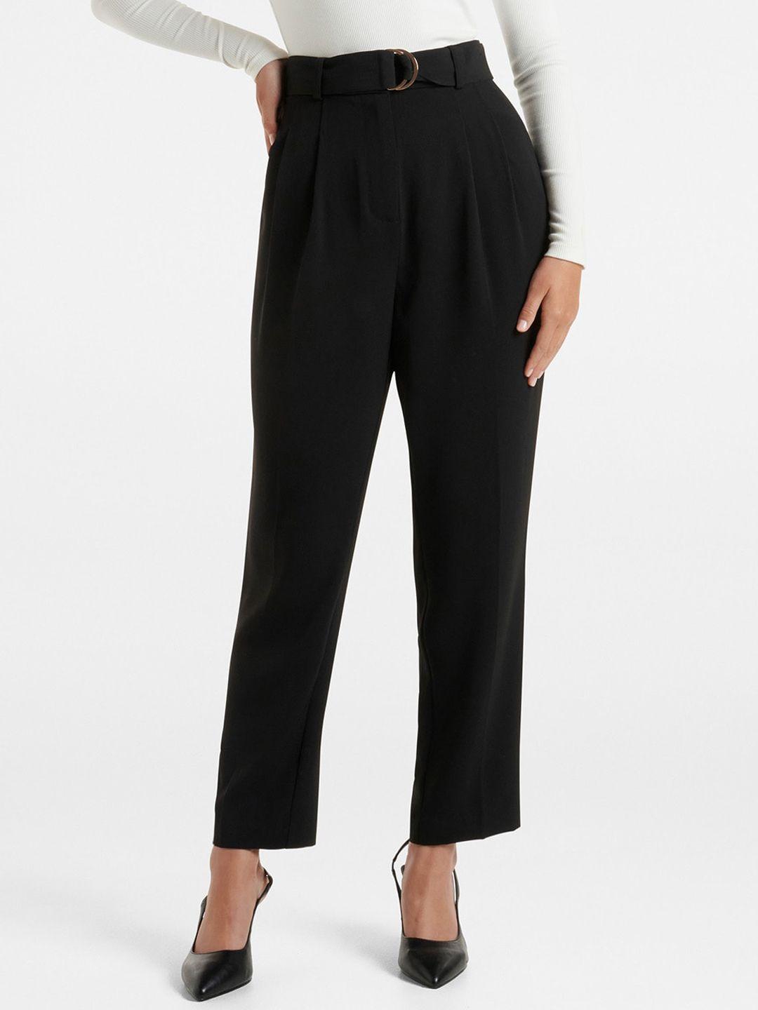 forever new women tapered fit high-rise pleated trousers