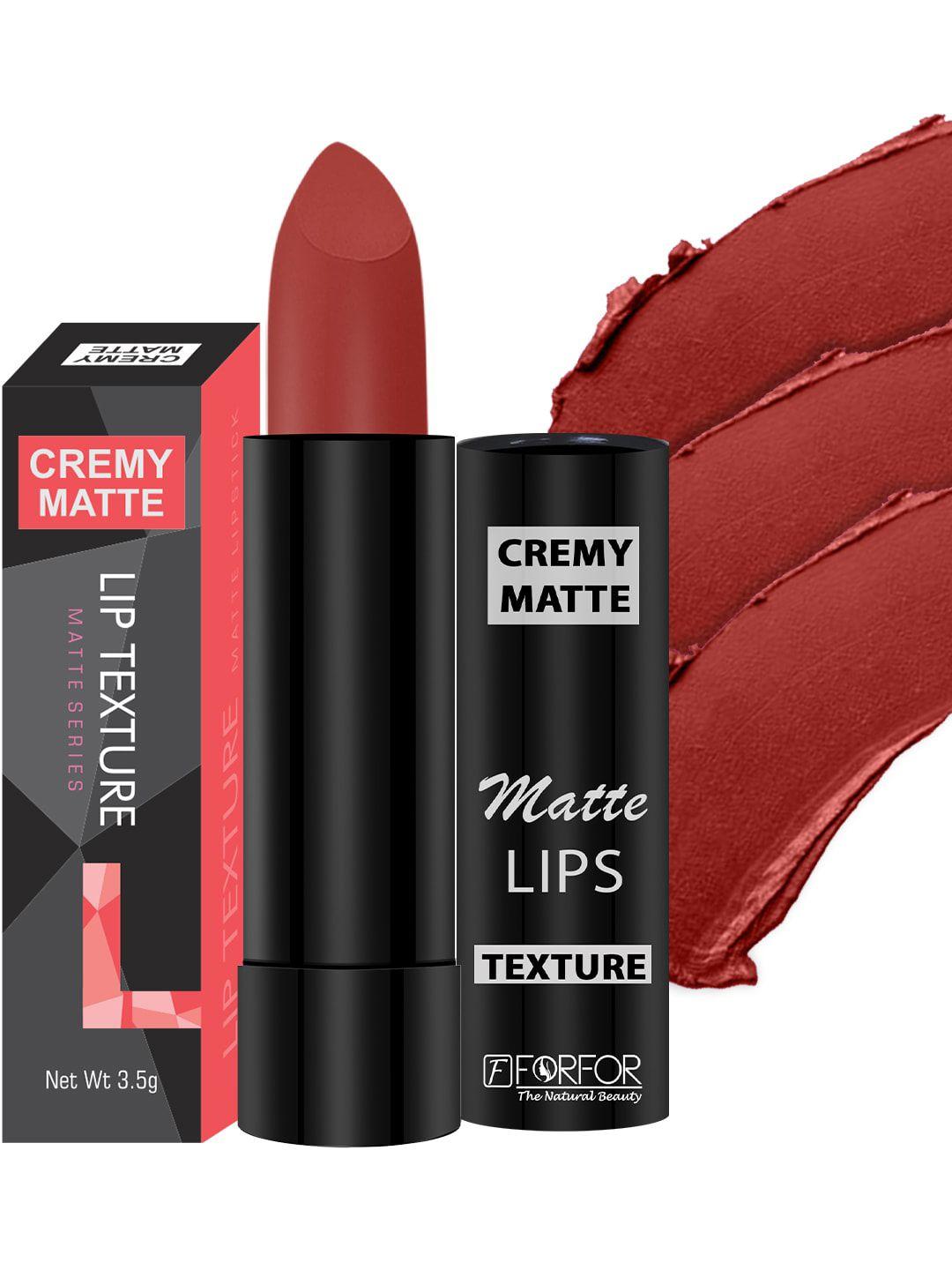 forfor creamy matte long lasting lipstick with jojoba oil & vitamin e - red bloom 55