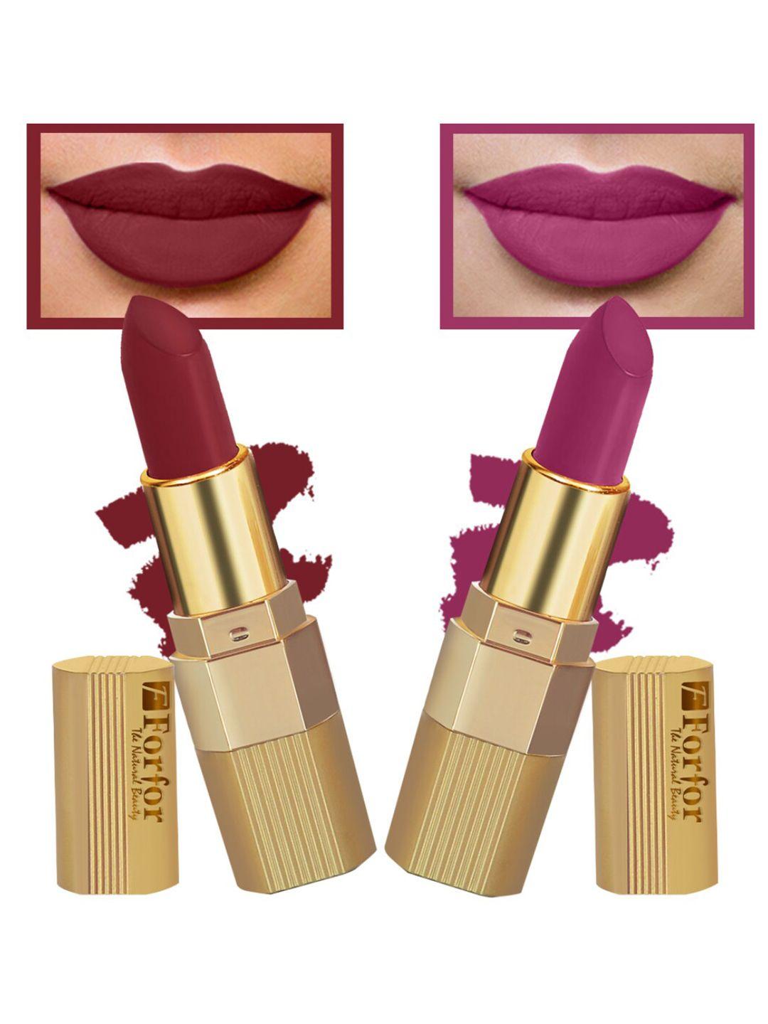 forfor set of 2 xpression stick longwear matte lipstick- magenta 302 & cherry red 304