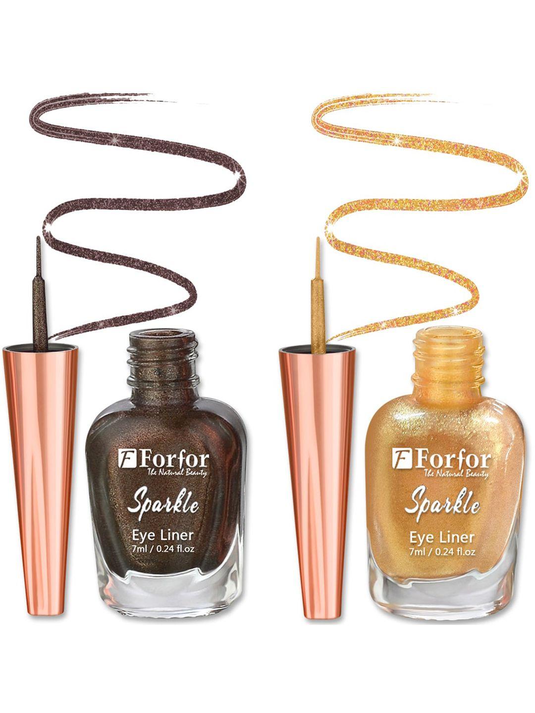 forfor set of 2 sparkle water-proof liquid glitter eyeliners 7ml each - shades 04 & 06