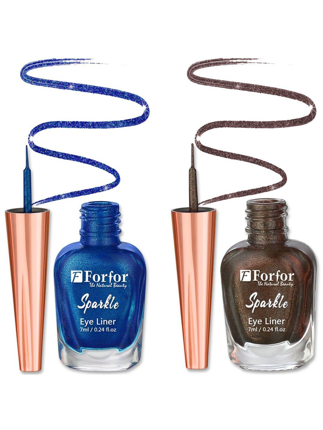 forfor set of 2 sparkle water-proof liquid glitter eyeliners 7ml each - shades 06 & 07