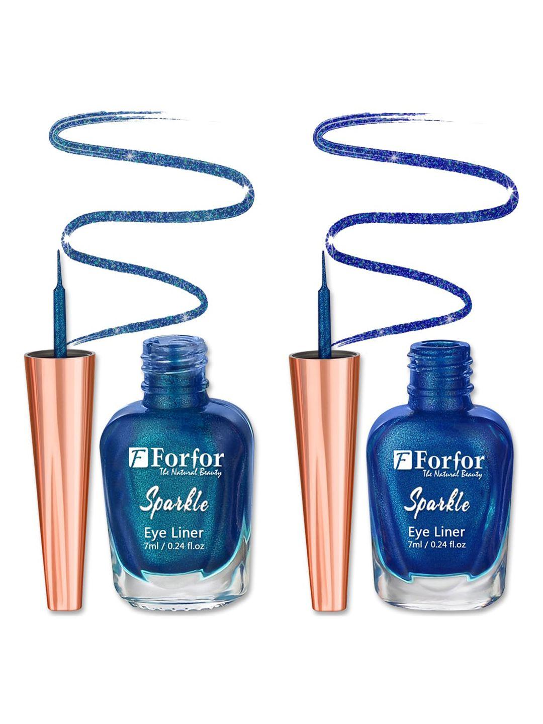forfor sparkle set of 2 liquid glitter eyeliners 7 ml each - royal blue 07 & blue 08