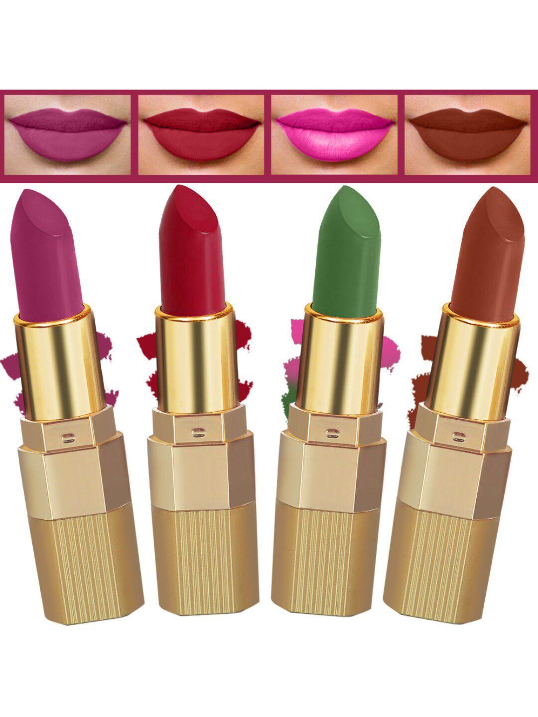 forfor xpression set of 4 long lasting stick matte lipsticks- 301-302-303-305