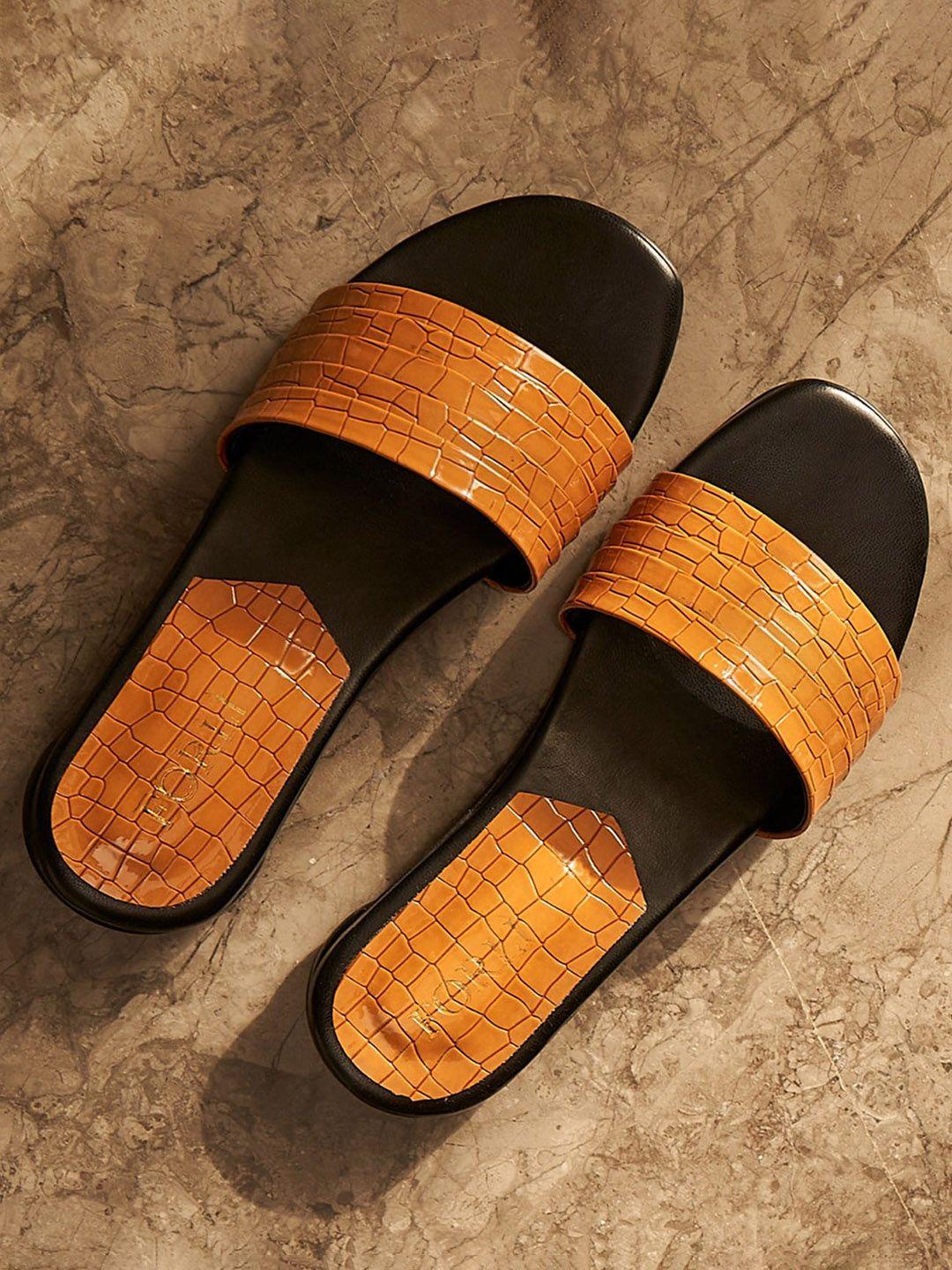 forli women textured leather open toe flats