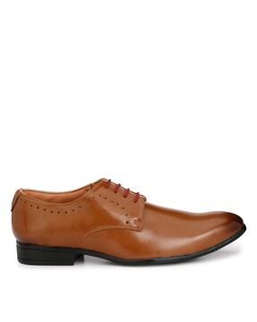 formal lace-up shoes with perforations