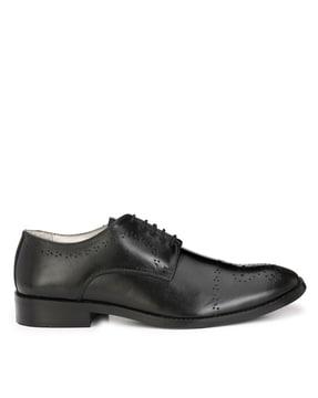 formal lace-up shoes with perforations