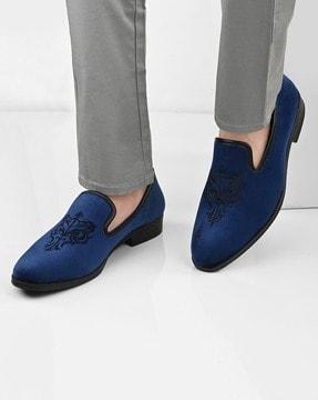 formal loafers with embroidery