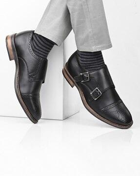 formal monk shoes with broguing