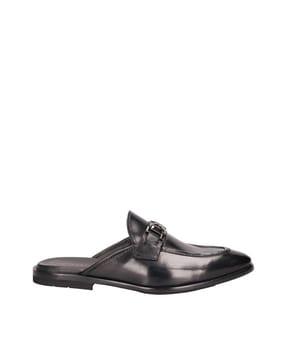 formal slip-on shoes with metal accent