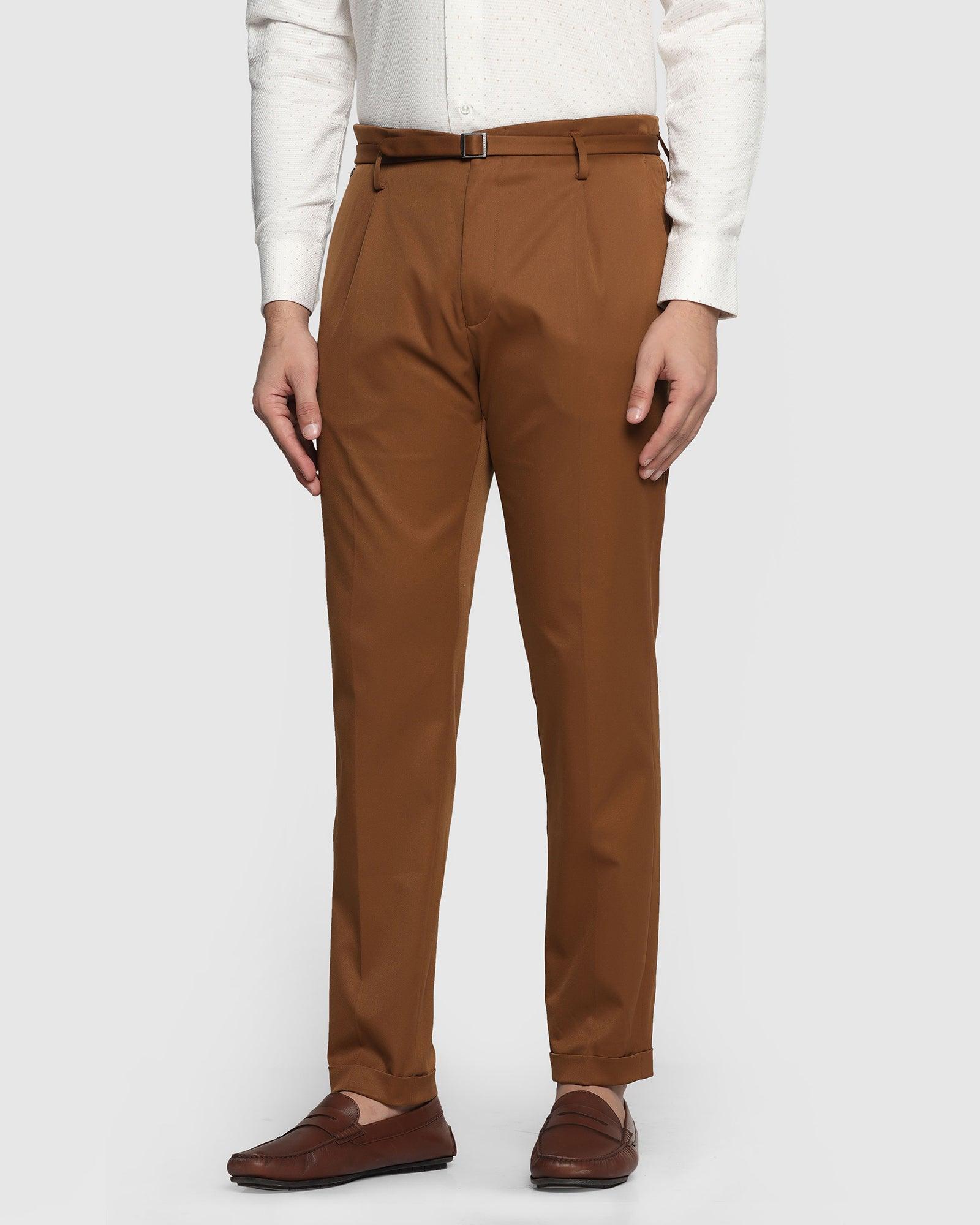 formal trousers in tobacco brown nxt fit (silas)