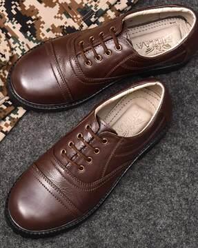 formal lace-up shoes with genuine leather upper
