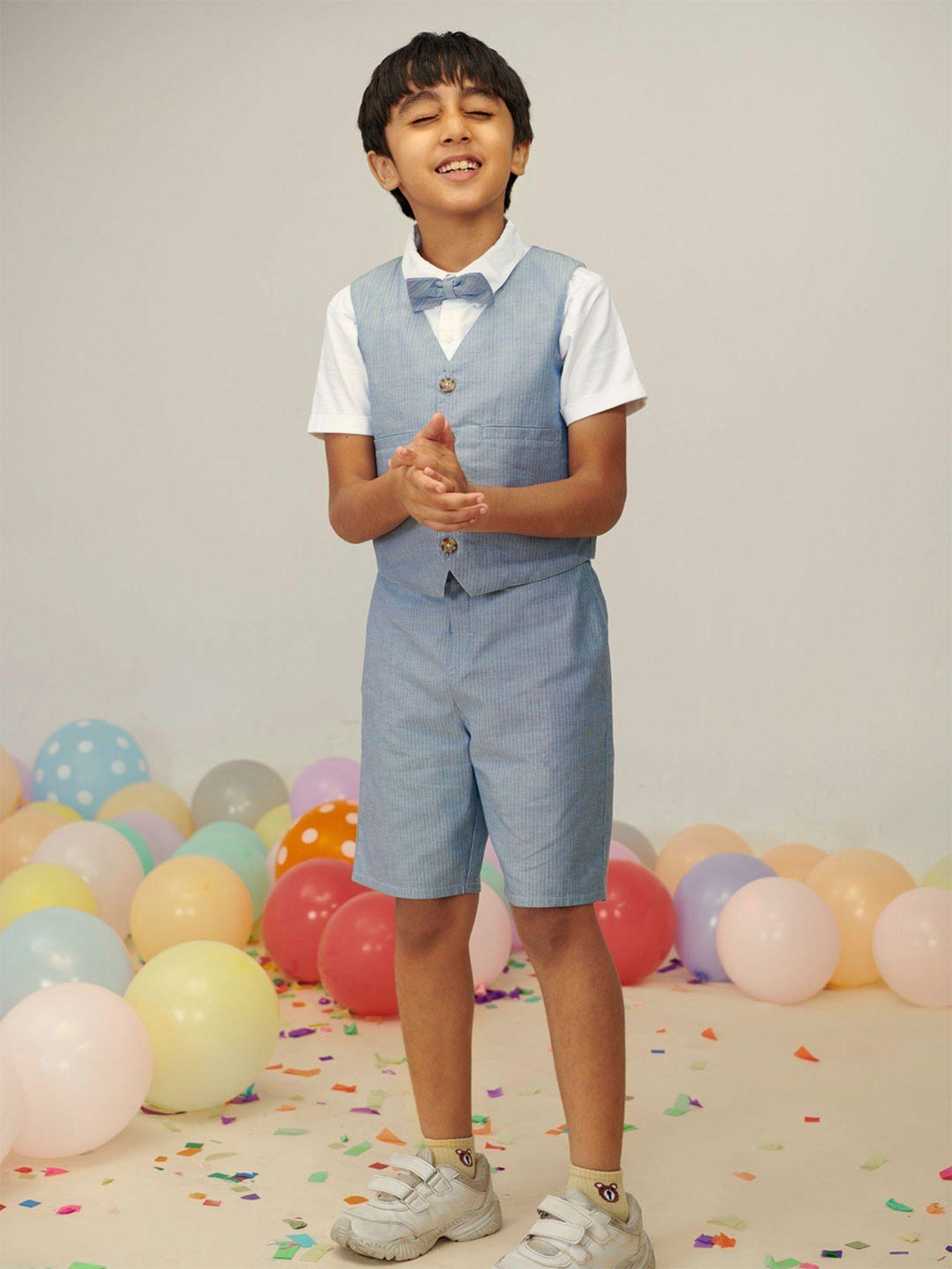 formal shirt, waistcoat and shorts with bow (set of 4)