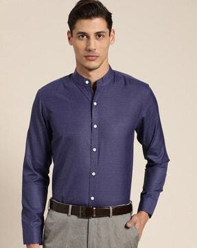 formal shirt with mandarin collar