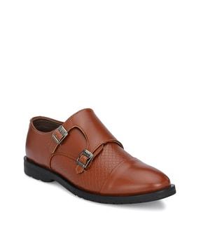 formal slip-on shoes with buckle accent