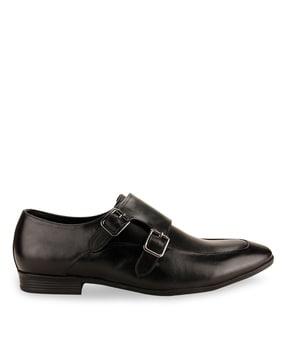 formal slip-on shoes with buckle closure