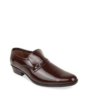 formal slip-on shoes with genuine leather upper