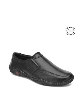 formal slip-on shoes with genuine leather upper