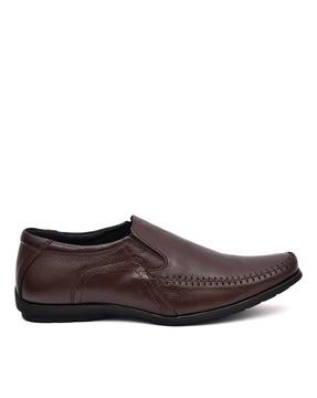 formal slip-on shoes with genuine leather upper