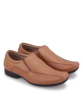 formal slip-on shoes with genuine leather upper