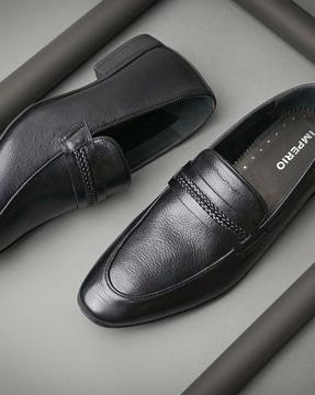 formal slip-on shoes with genuine leather upper