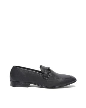 formal slip-on shoes with metal accent