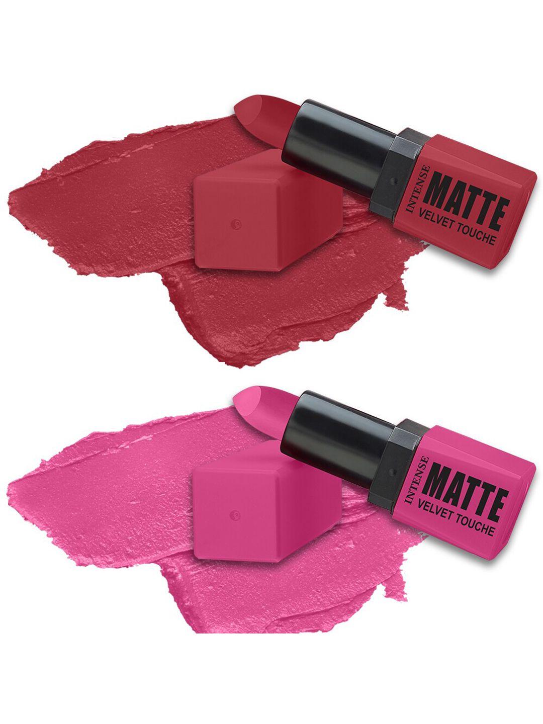 forsure set of 2 intense matte velvet touche long lasting lipsticks 3.5g each - 309 & 303