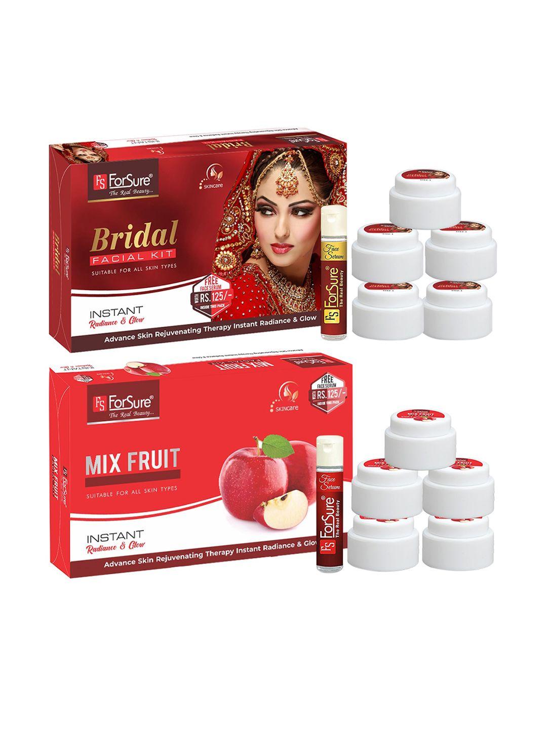 forsure set of bridal & mix fruit facial kit - 80 g each