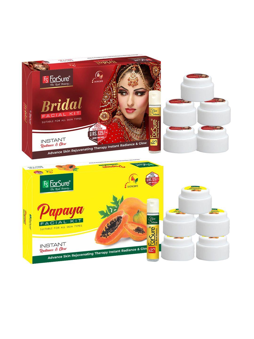 forsure set of bridal & papaya instant radiance & glow facial kit