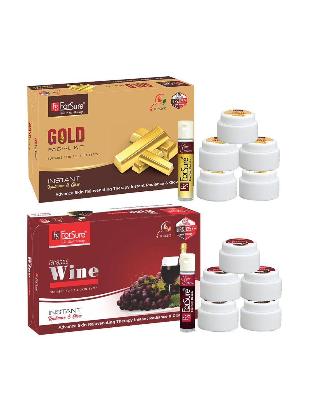 forsure set of gold & wine facial kit - 80 g each