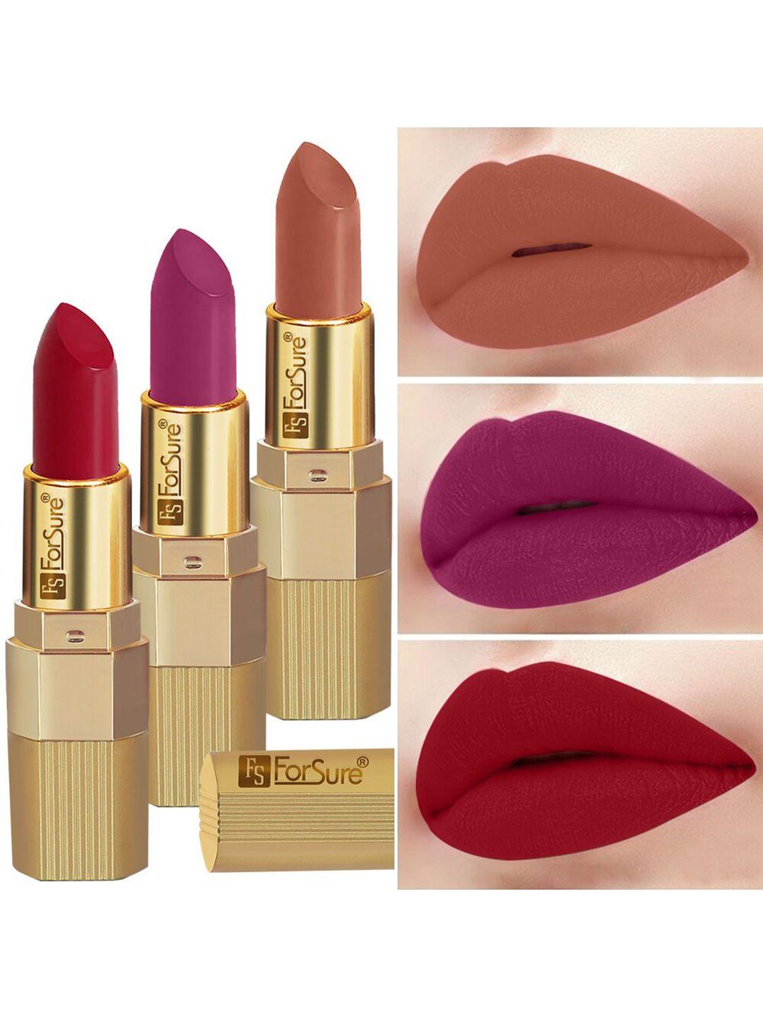 forsure set of 3 xpression long lasting highly pigmented creamy matte lipstick - 3.5g each