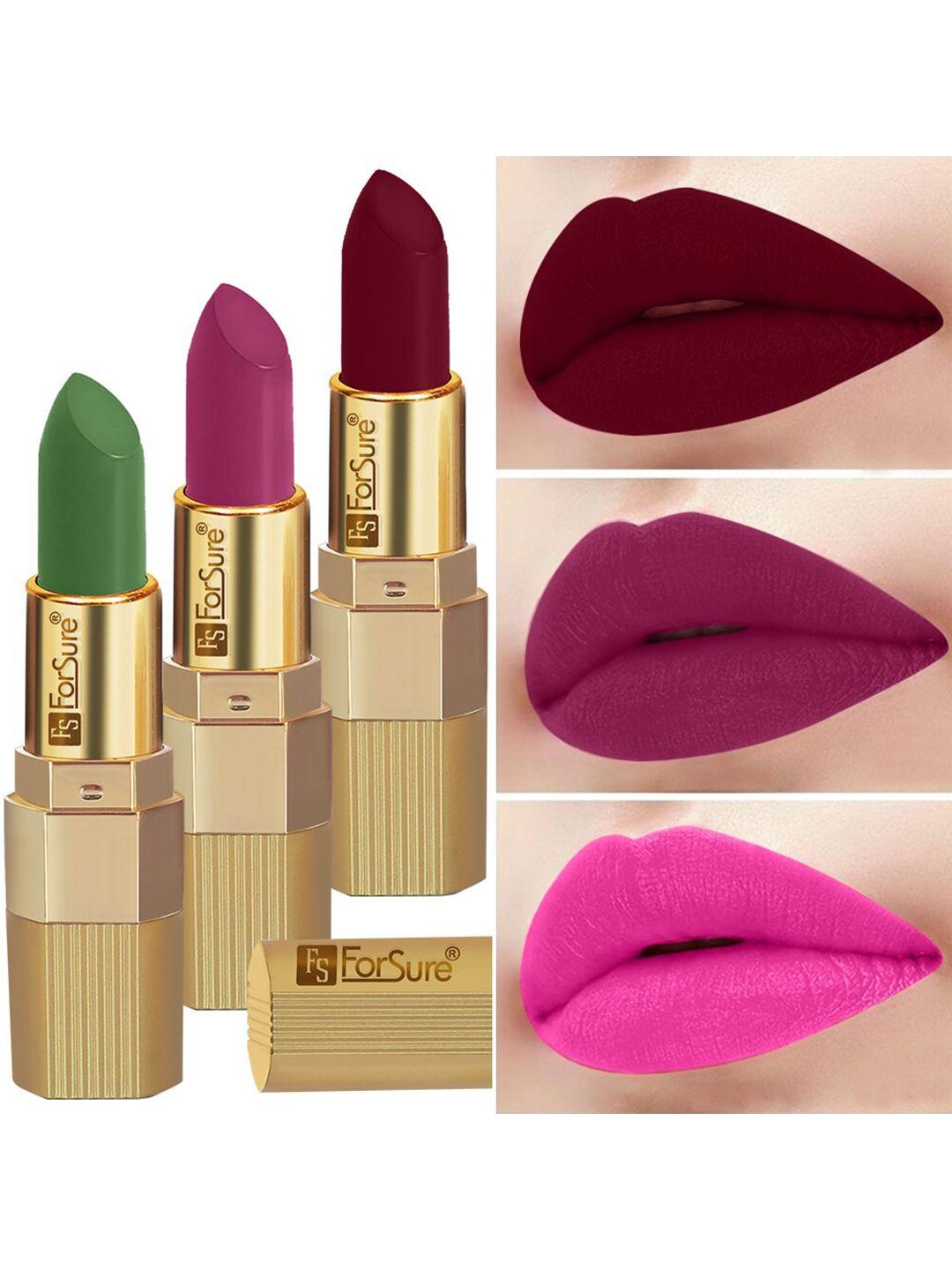 forsure xpression set of 3 long lasting matte lipsticks 3.5 gm each
