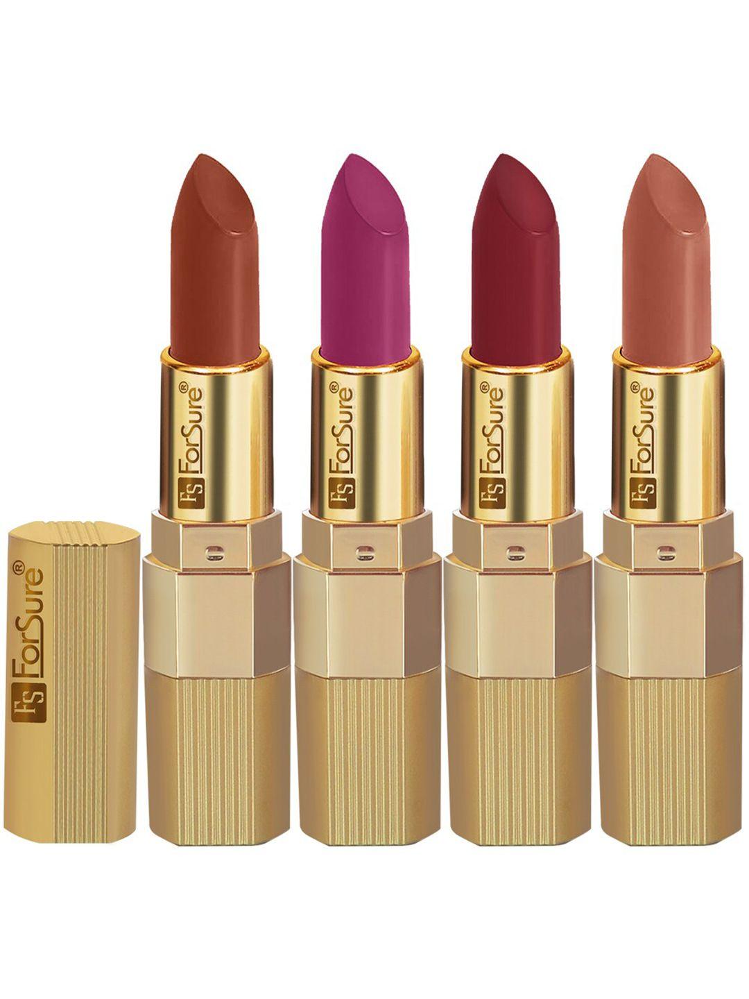 forsure xpression set of 4 long lasting matte lipsticks 3.5 gm each