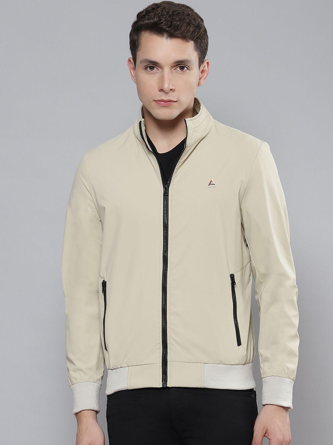 fort collins men beige solid bomber jacket