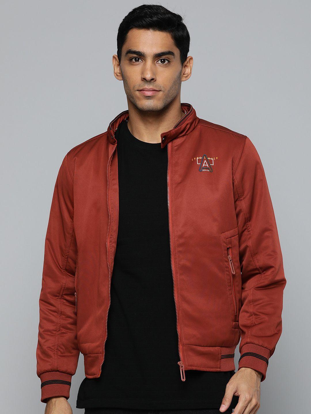 fort collins men rust red solid padded jacket