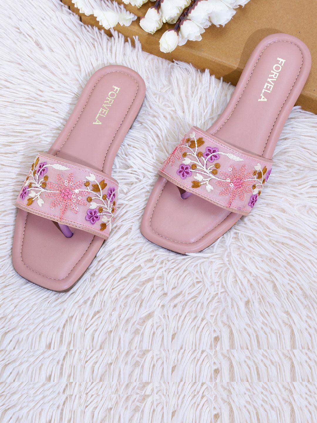 forvela embroidered open toe flats