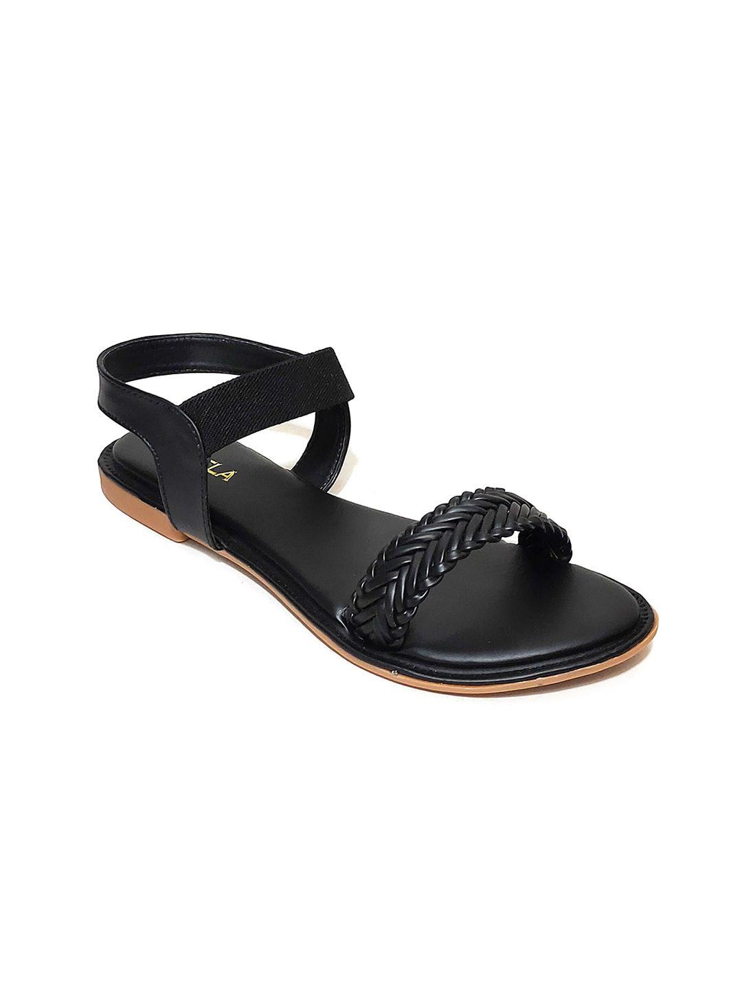 forvela women black textured flats