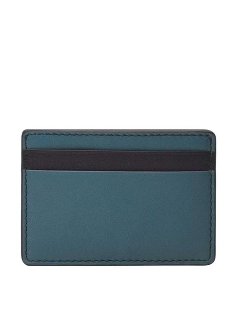 fossil blue solid card holder