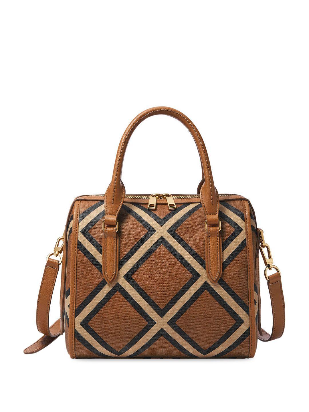fossil checked bowling handheld bag
