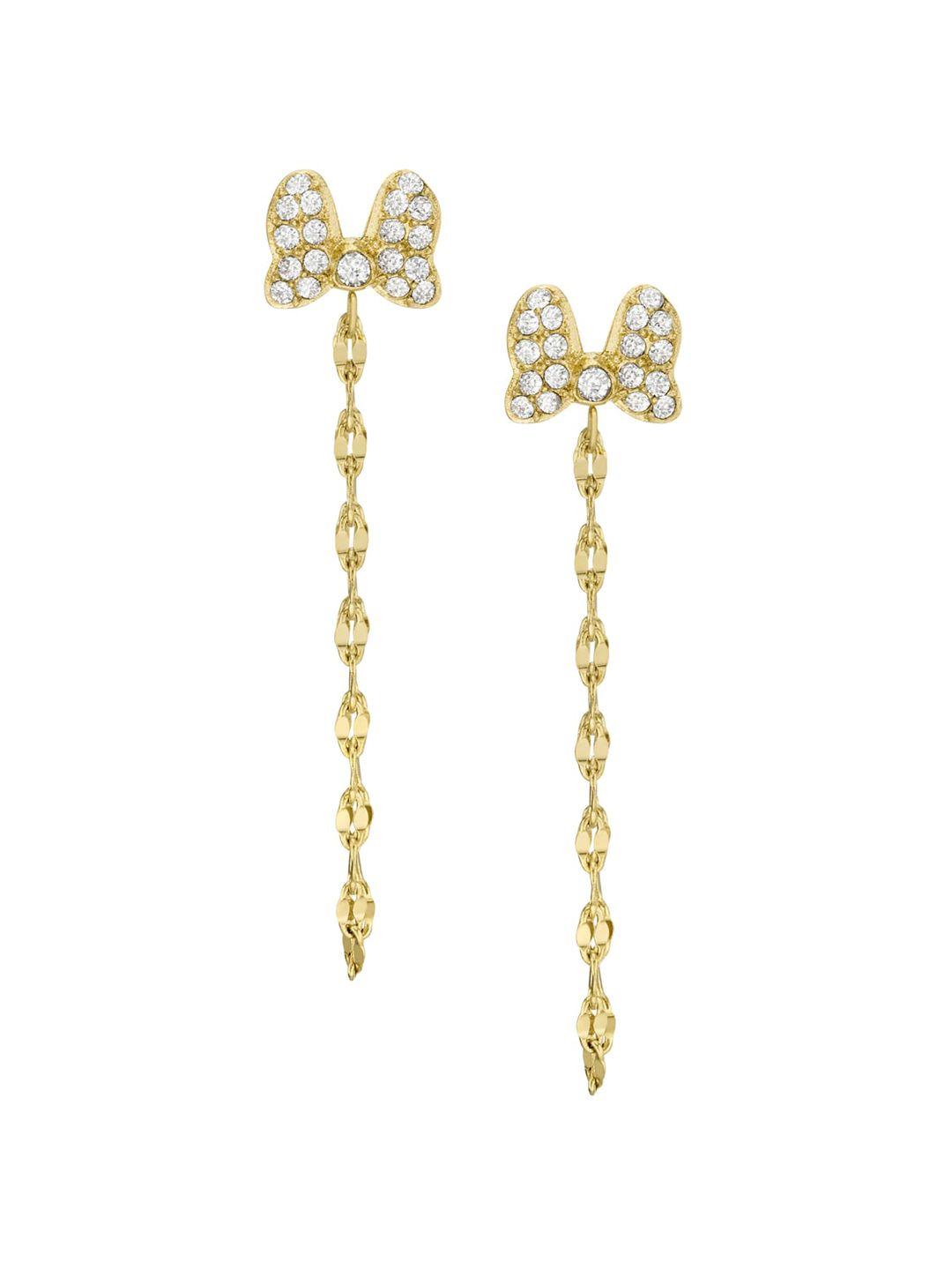 fossil classic artificial stones-studded drop earrings