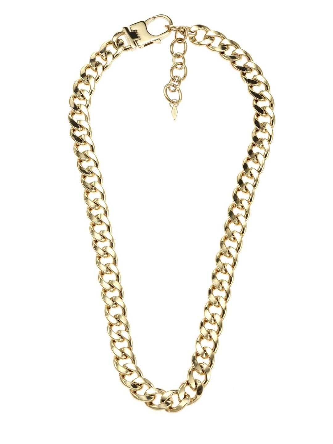 fossil gold-plated stainless steel link chain necklace