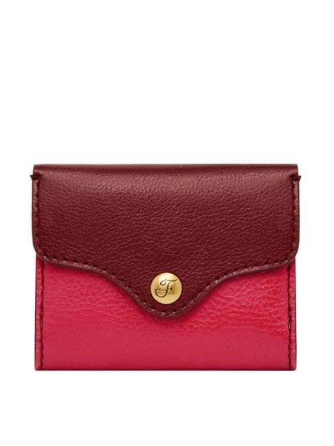 fossil-heritage-red-color-block-tri-fold-wallet-for-women