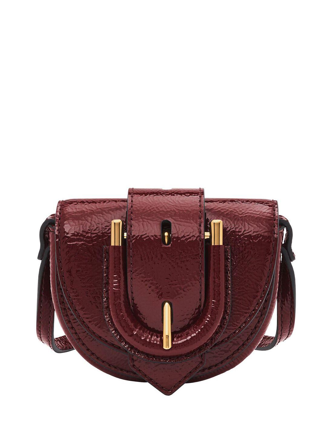 fossil leather crossbody structured sling bag