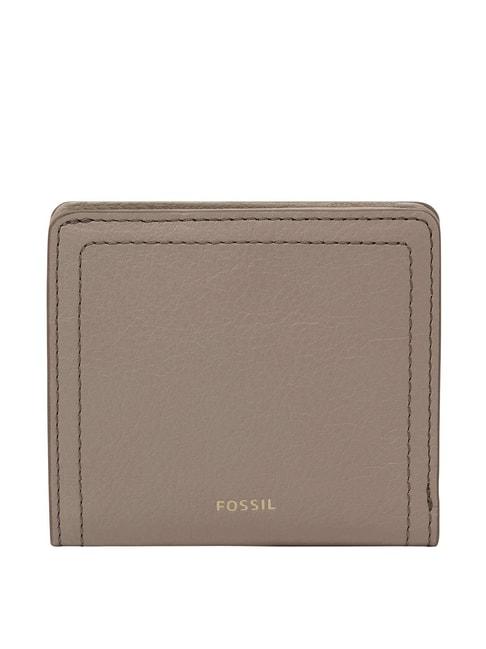 fossil logan grey solid bi-fold wallet for men