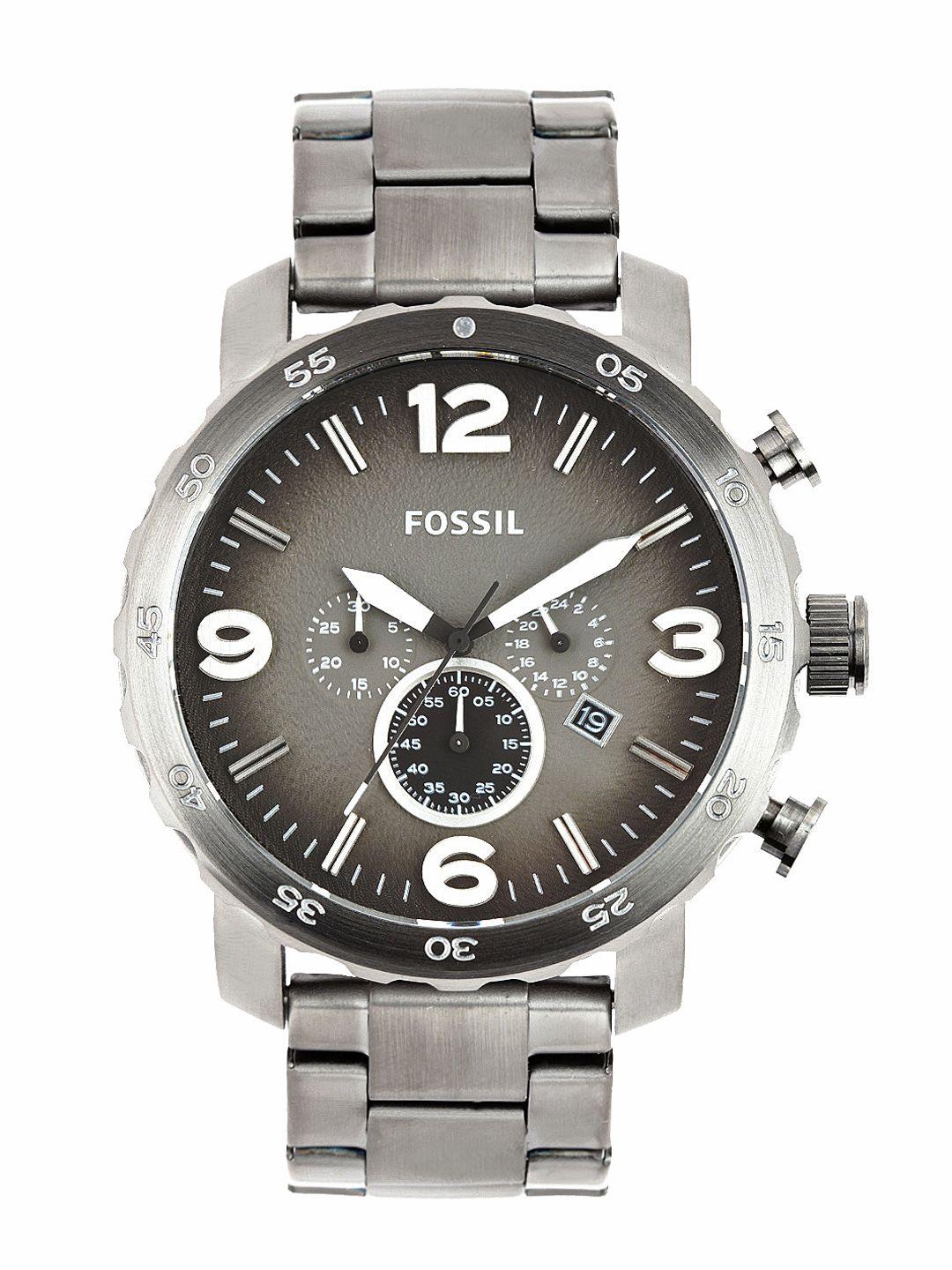 fossil men grey dial chronograph watch jr1437i