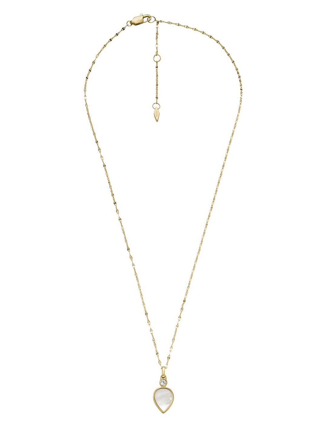 fossil women gold-plated & white chain